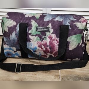 Calvin Klein Floral Travel Bag - Purple, Black, and Green